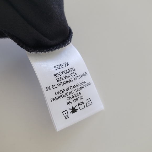 Penningtons Plus Black Dress V Neck 2X NWT #773 - Picture 8 of 14